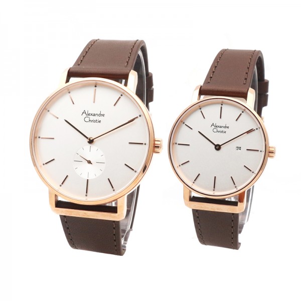 Alexandre Christie AC 8572 Rosegold White Couple